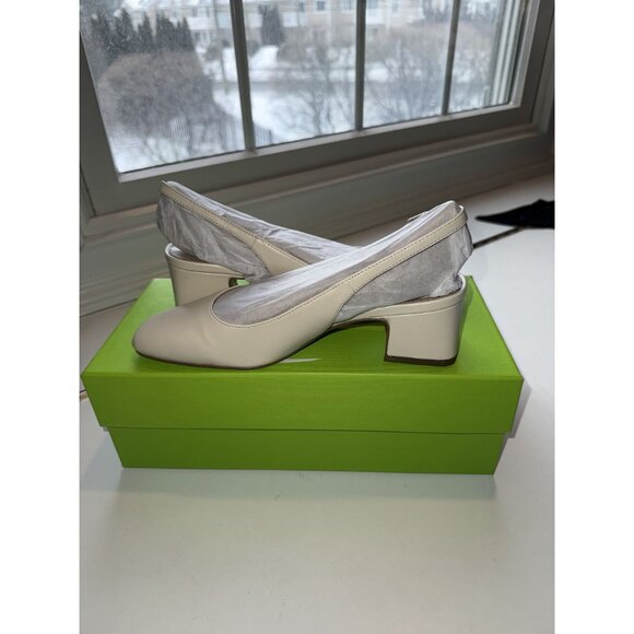 NIB Sam Edelman Terra Slingback Block Heel Ivory Leather Size US 5 $140 [jb] - Picture 15 of 16